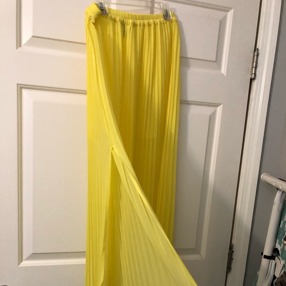 Sheer bright Yellow long skirt Victoria Secret sz4